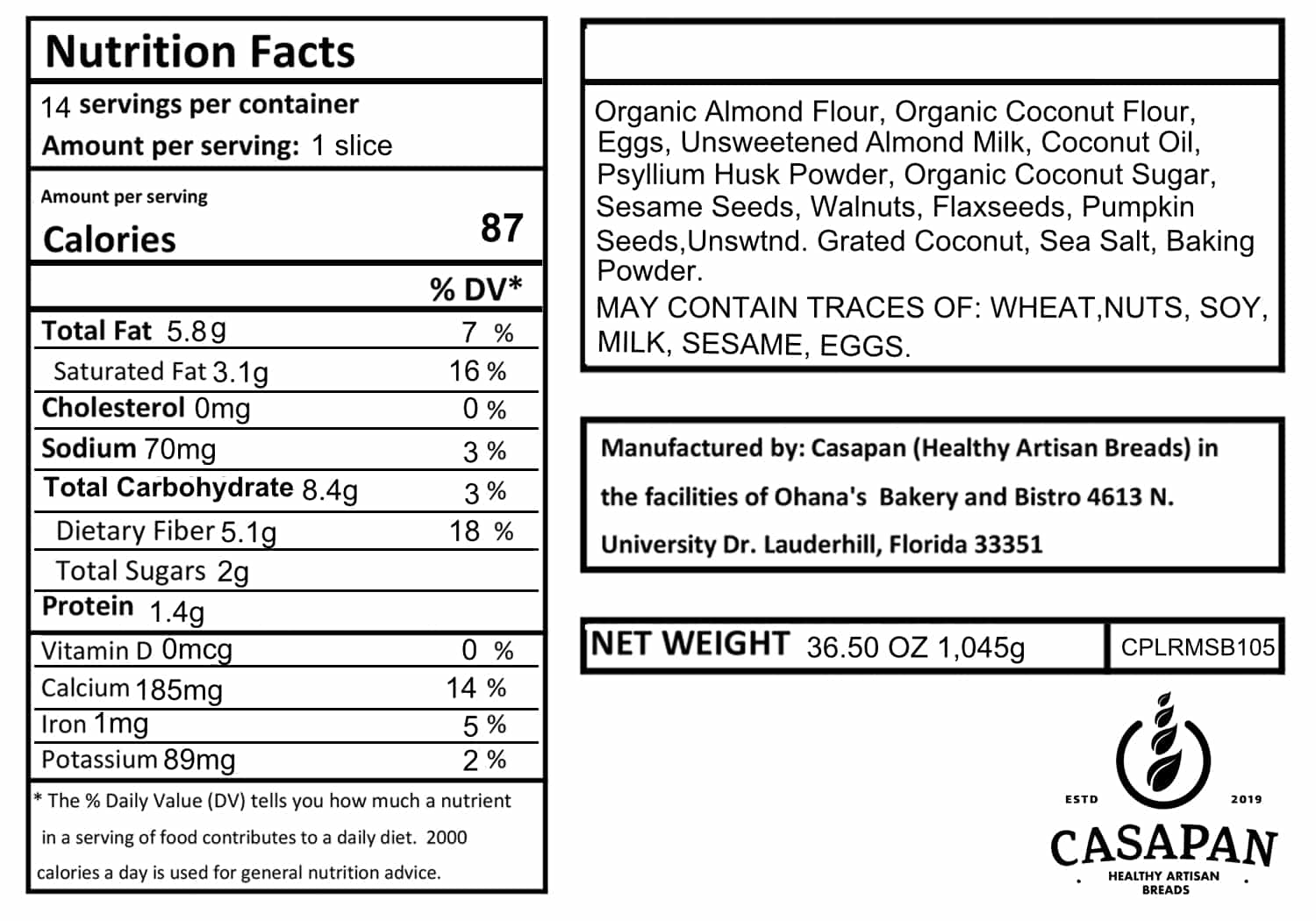 CPLRMSB105 REGULAR MULTISEEDS LARGE BREAD NUTRITION–FACTS